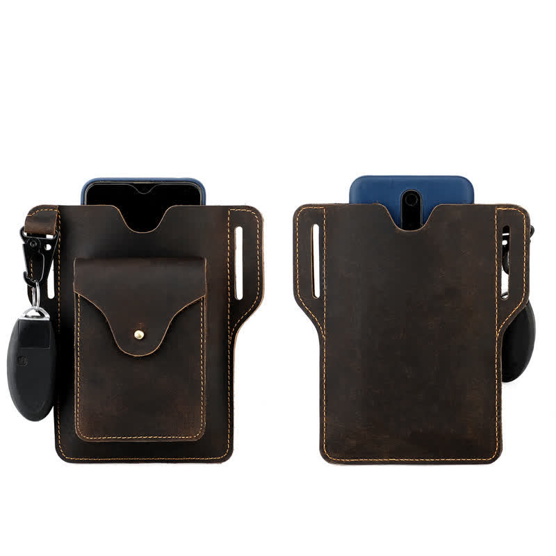 Outdoor Mobile Phone Holster Keychains Leather Belt Bag - image 17
