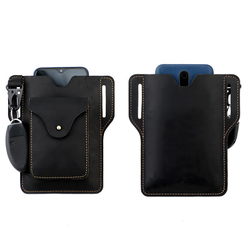 Outdoor Mobile Phone Holster Keychains Leather Belt Bag - image 15