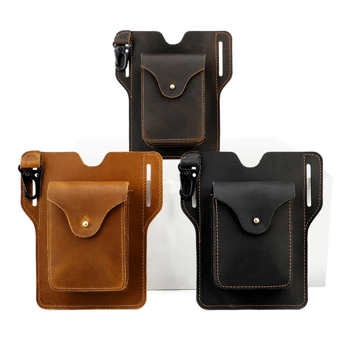 Outdoor Mobile Phone Holster Keychains Leather Belt Bag - image 4