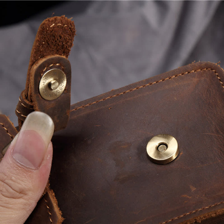 Travel Waist Hanging Pack Hook Leather Belt Bag - image 7