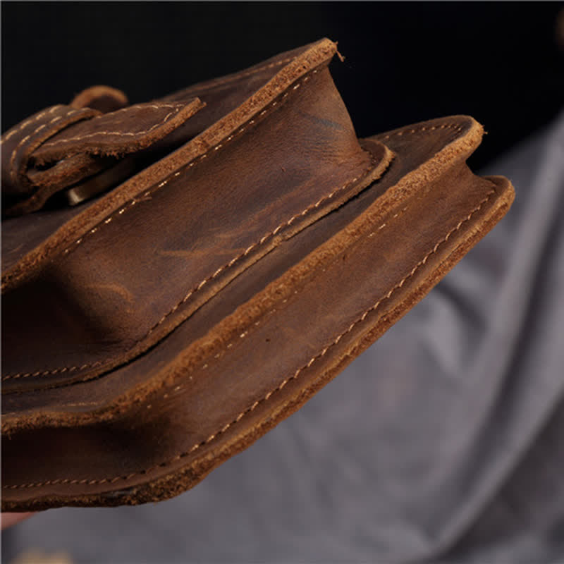 Travel Waist Hanging Pack Hook Leather Belt Bag - image 9
