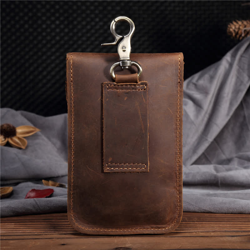 Travel Waist Hanging Pack Hook Leather Belt Bag - image 5