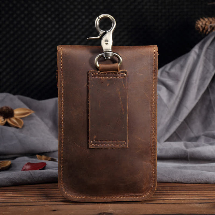 Travel Waist Hanging Pack Hook Leather Belt Bag - image 5