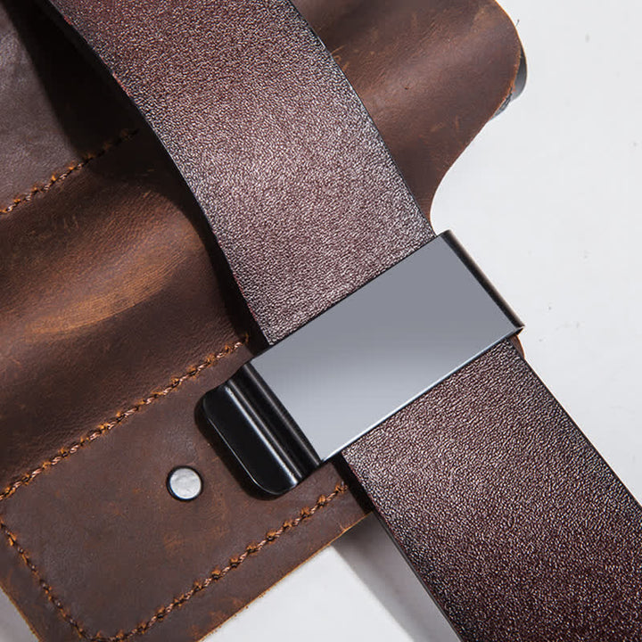 Portable Folding Knife Holster Camping Leather Belt Bag - image 8