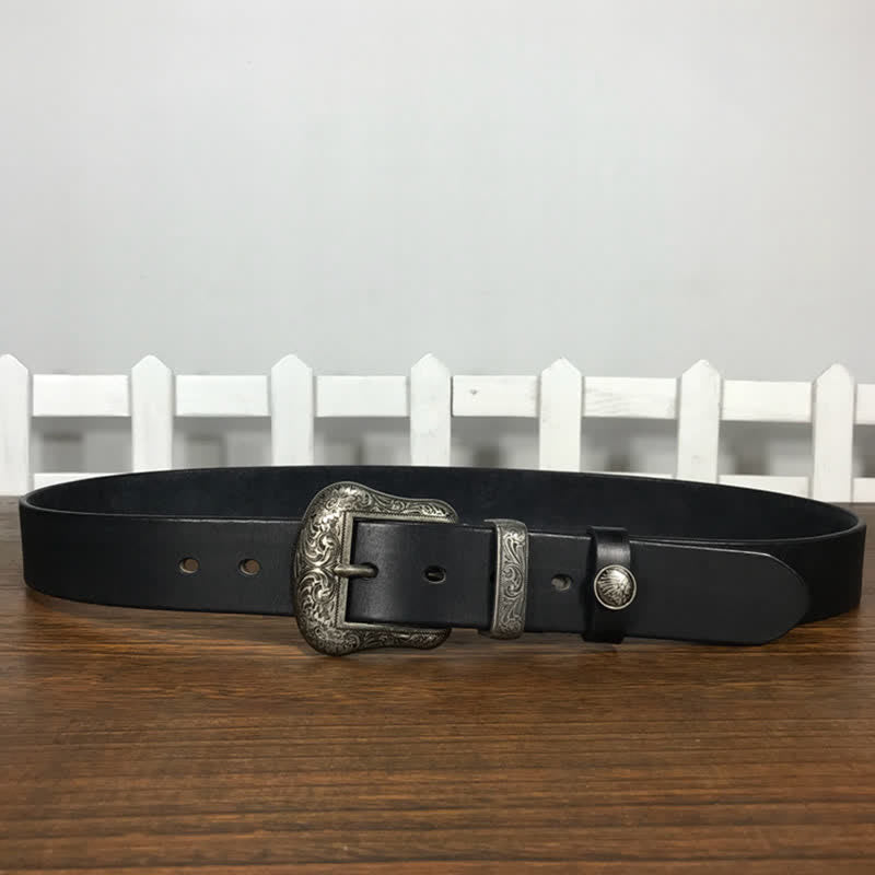 Engraved Floral Indian Element Loop Leather Belt - image 11