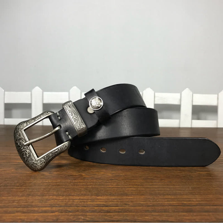 Engraved Floral Indian Element Loop Leather Belt - image 9