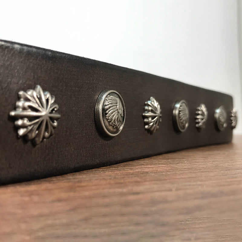 Retro Metal Rivet Studded Casual Jeans Leather Belt - image 11