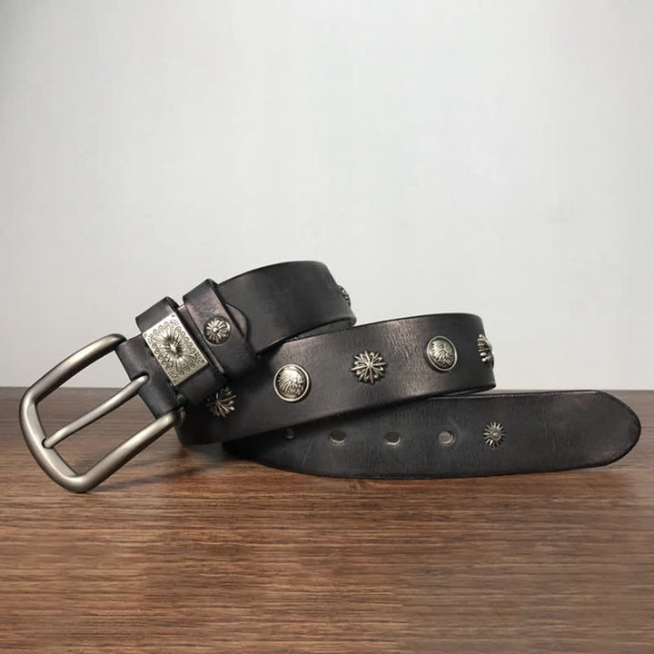 Retro Metal Rivet Studded Casual Jeans Leather Belt - image 14