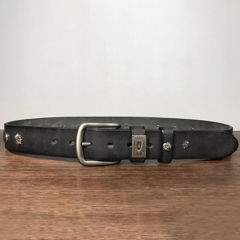 Retro Metal Rivet Studded Casual Jeans Leather Belt - image 15