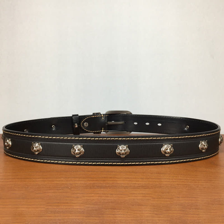 Unique Tiger Shape Rivet Studded Leather Belt - image 5