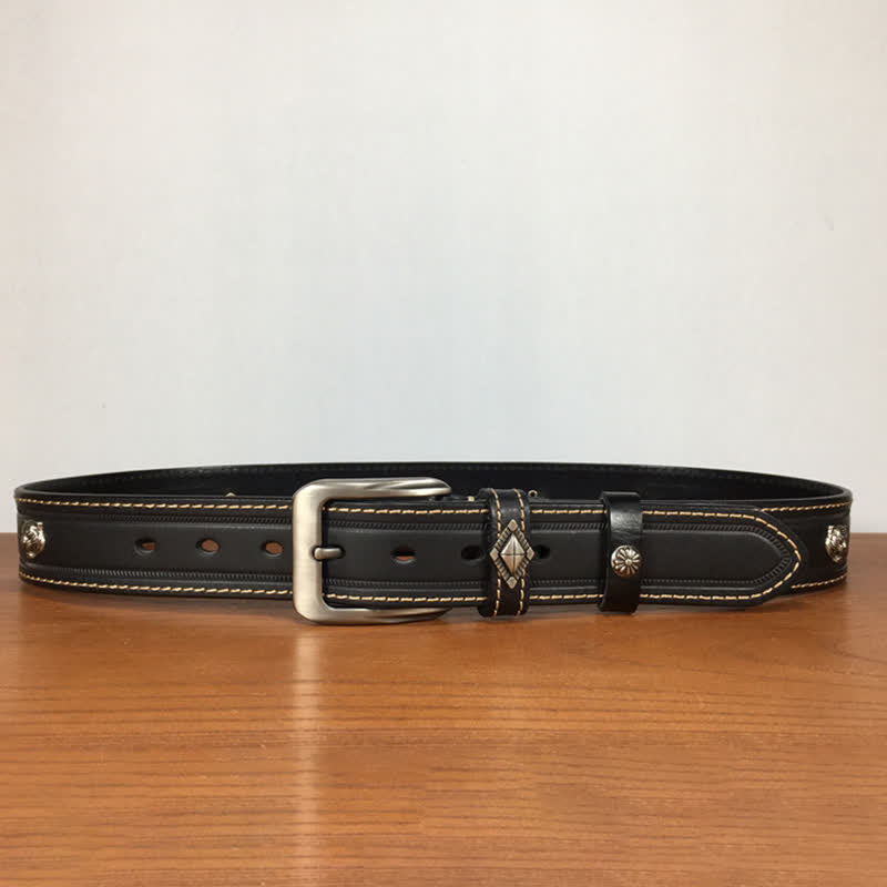 Unique Tiger Shape Rivet Studded Leather Belt - image 4