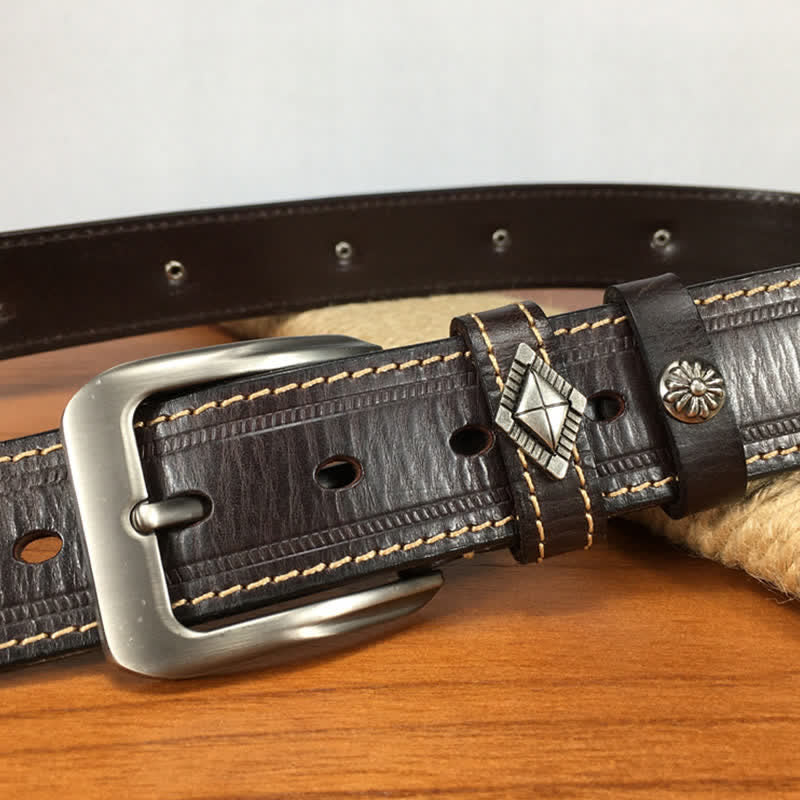 Unique Tiger Shape Rivet Studded Leather Belt - image 12
