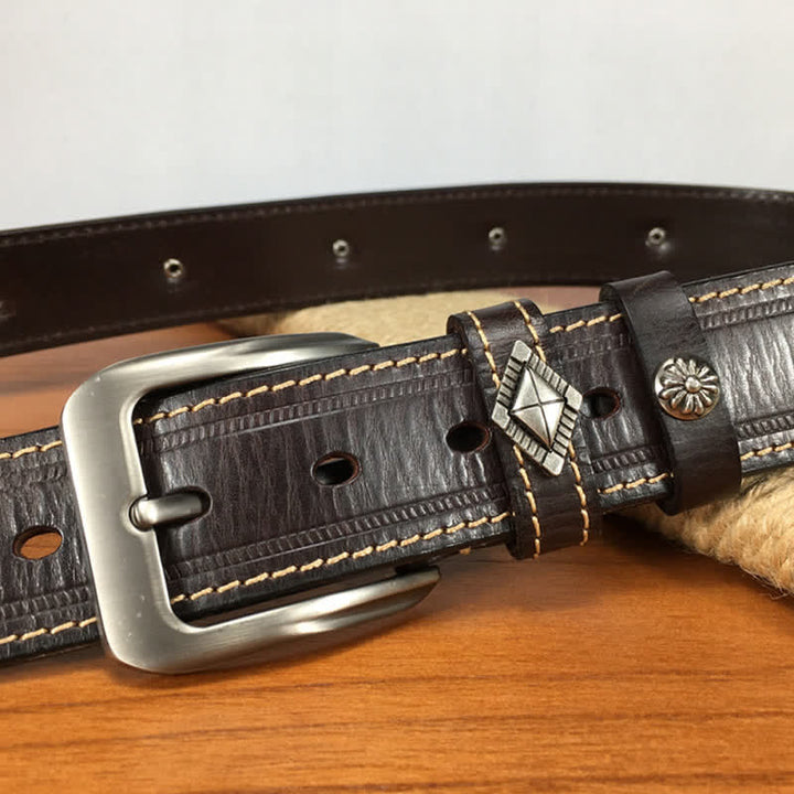 Unique Tiger Shape Rivet Studded Leather Belt - image 12