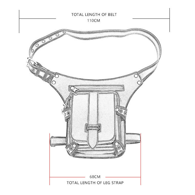 Punk Steampunk Motorcycle Crossbody Waist Leg Bag - image 4