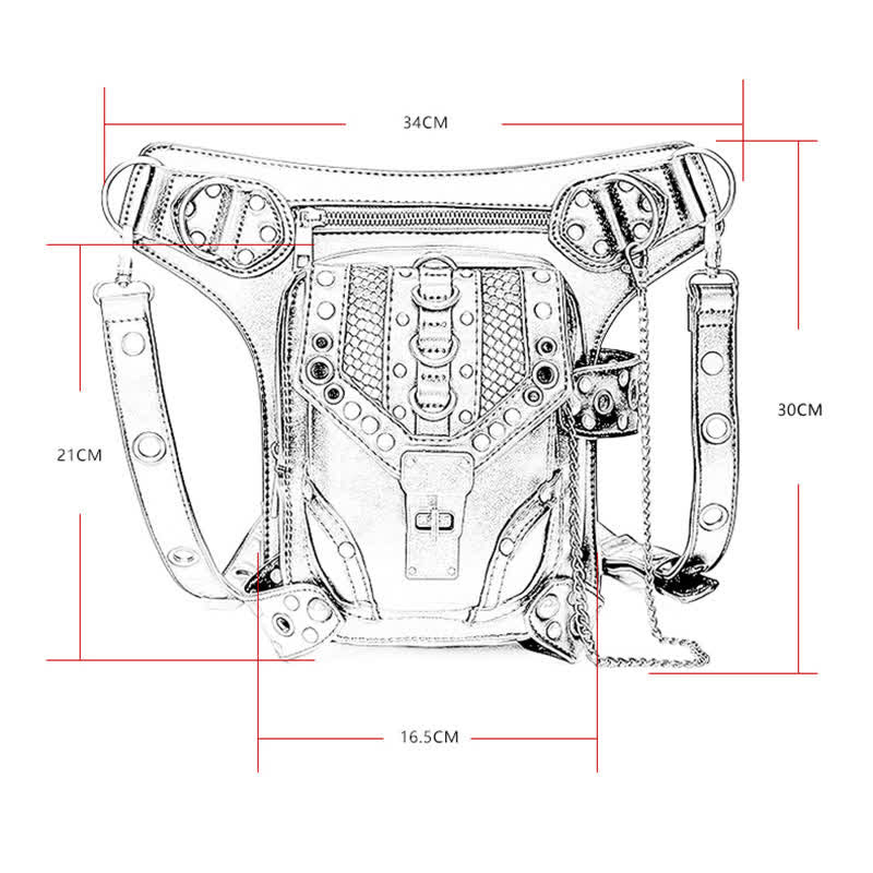 Steampunk Fanny Pack Thigh Holster Shoulder Waist Leg Bag - image 4
