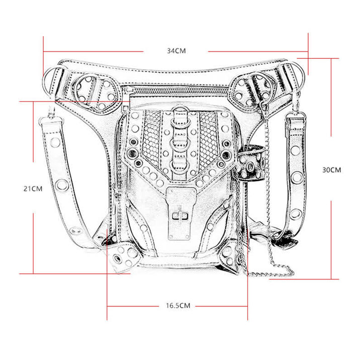 Steampunk Fanny Pack Thigh Holster Shoulder Waist Leg Bag - image 4