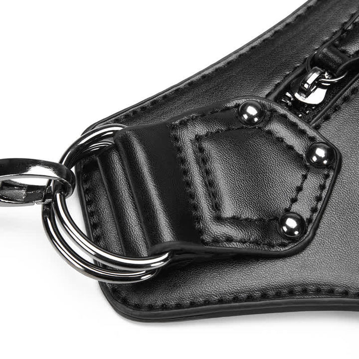 Black Motorcycle Punk Rivet Steampunk Waist Leg Bag - image 15