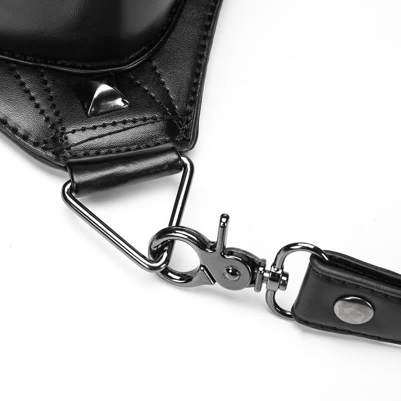 Black Motorcycle Punk Rivet Steampunk Waist Leg Bag - image 16