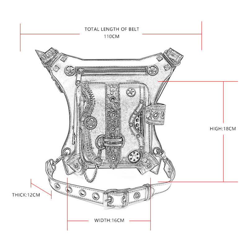 Outdoor Gear Steampunk Chain Waist Leg Bag - image 3
