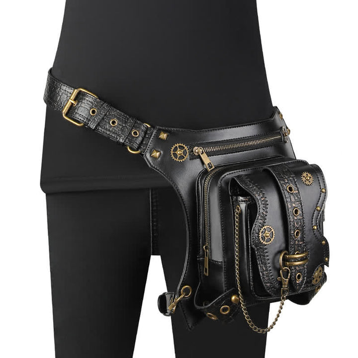 Outdoor Gear Steampunk Chain Waist Leg Bag - Black - image 0