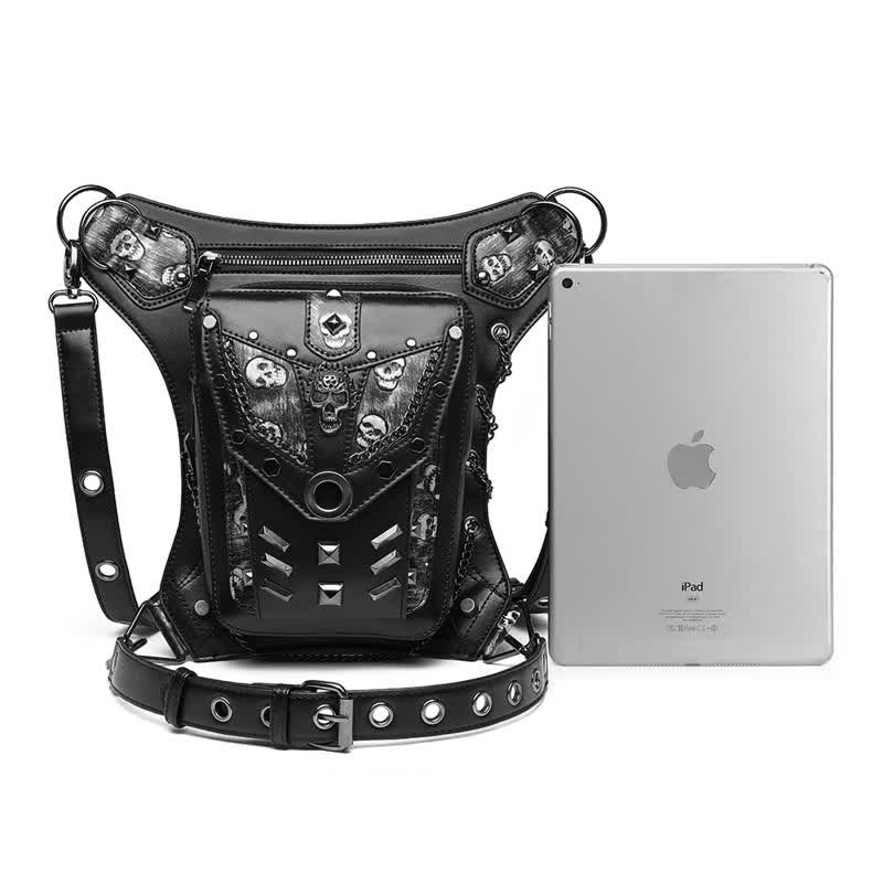 Skull Studs Decoration Steampunk Chain Waist Leg Bag - image 6