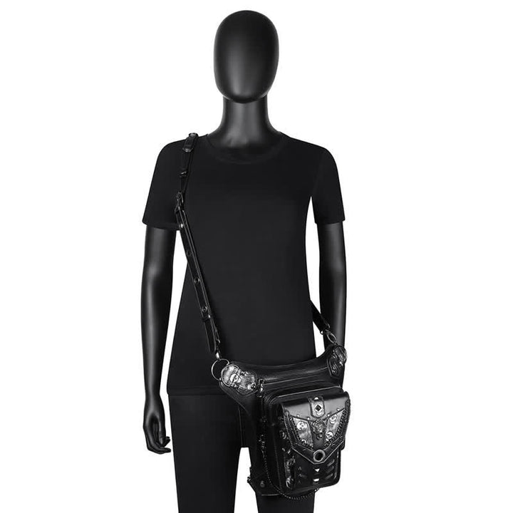 Skull Studs Decoration Steampunk Chain Waist Leg Bag - image 11