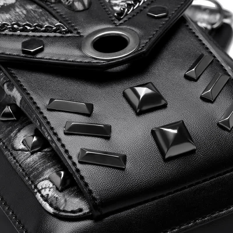 Skull Studs Decoration Steampunk Chain Waist Leg Bag - image 13