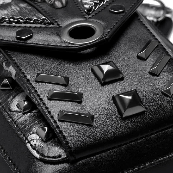 Skull Studs Decoration Steampunk Chain Waist Leg Bag - image 13