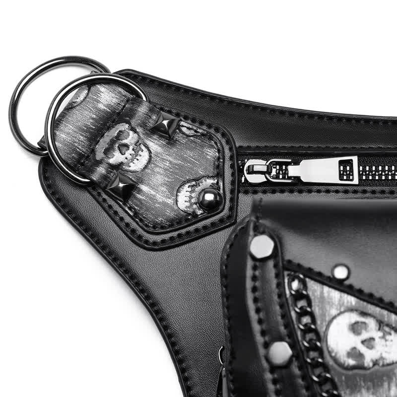 Skull Studs Decoration Steampunk Chain Waist Leg Bag - image 15