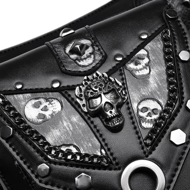 Skull Studs Decoration Steampunk Chain Waist Leg Bag - image 12