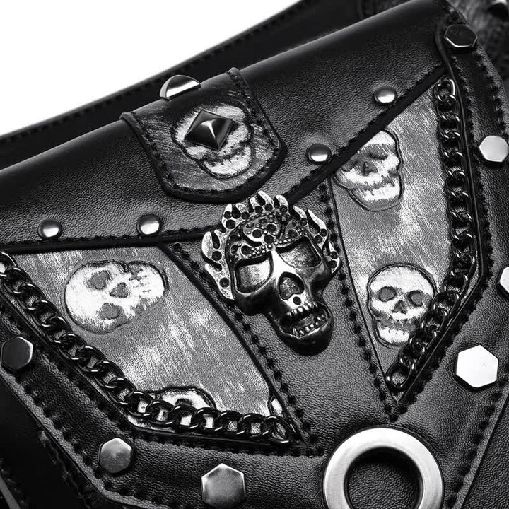 Skull Studs Decoration Steampunk Chain Waist Leg Bag - image 12
