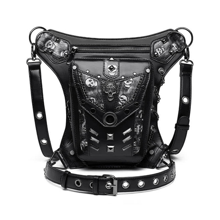 Skull Studs Decoration Steampunk Chain Waist Leg Bag - image 1