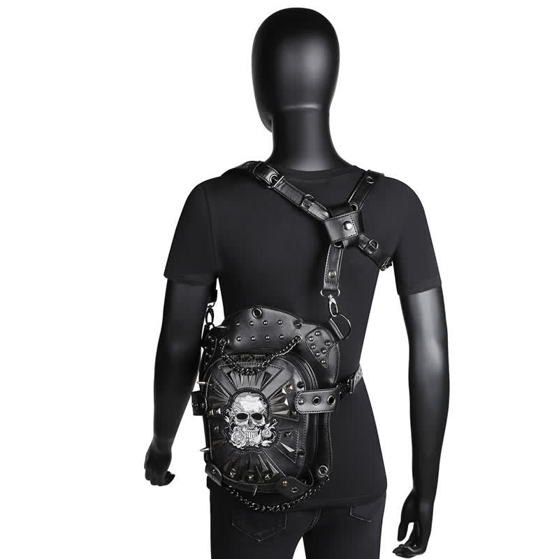 Convertible Skull Design Shoulder Waist Leg Bag - image 9
