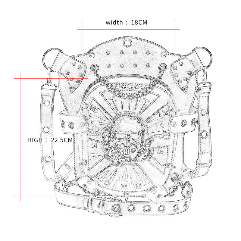 Convertible Skull Design Shoulder Waist Leg Bag - image 2