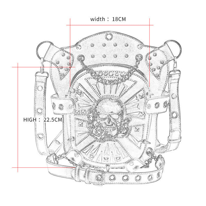 Convertible Skull Design Shoulder Waist Leg Bag - image 2