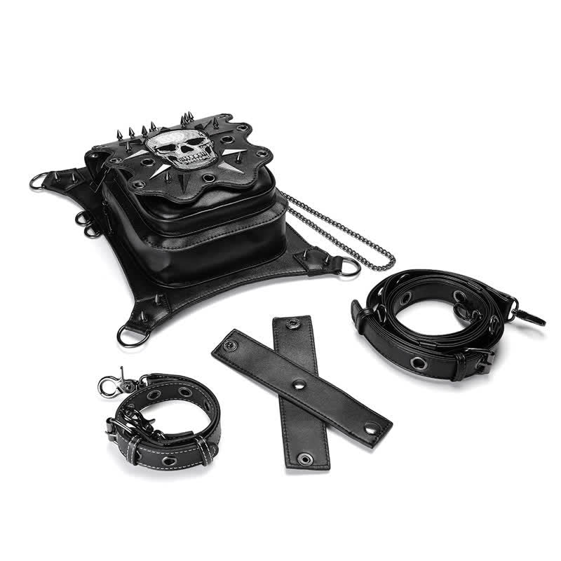 Gothic Style Skull Steampunk Shoulder Waist Leg Bag - image 5