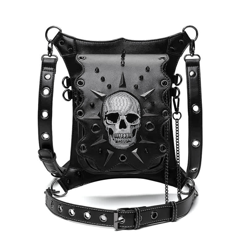 Gothic Style Skull Steampunk Shoulder Waist Leg Bag - image 1