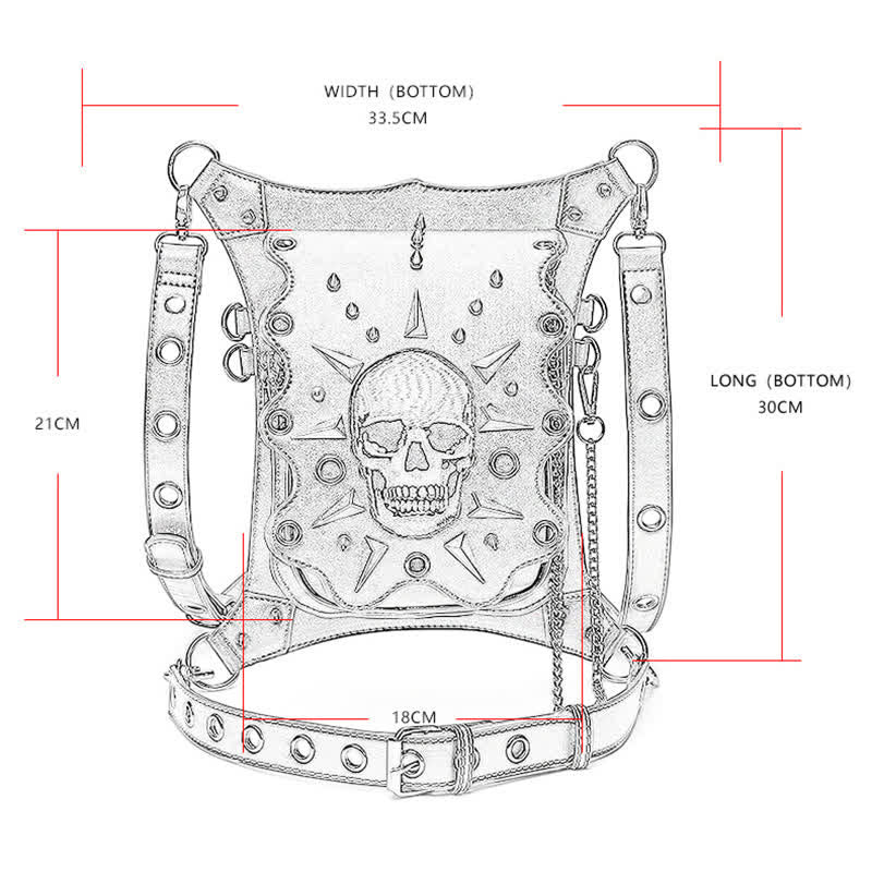 Gothic Style Skull Steampunk Shoulder Waist Leg Bag - image 2