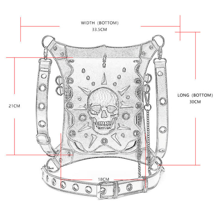 Gothic Style Skull Steampunk Shoulder Waist Leg Bag - image 2