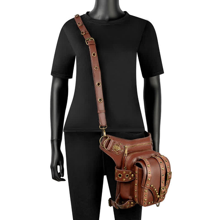 Brown Rock Motorcycle Chain Shoulder Waist Leg Bag - image 10