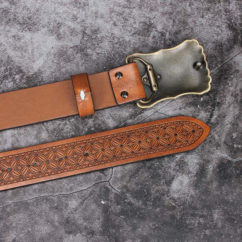 Men's Western Turquoise Stone Embellishment Leather Belt - image 15