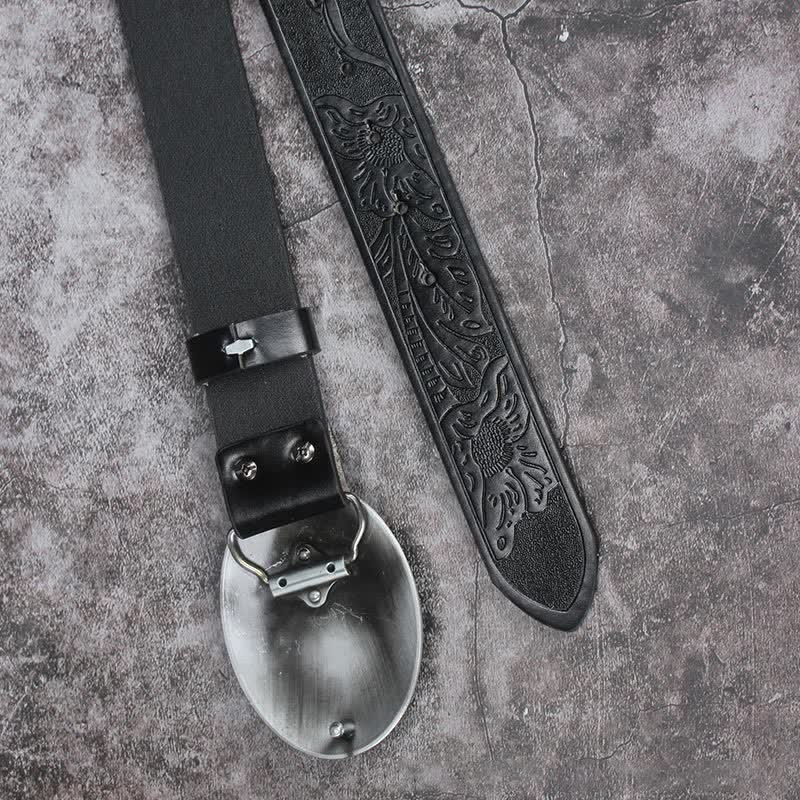 Men's Vintage Bohemia Turquoise Stone Leather Belt - image 7
