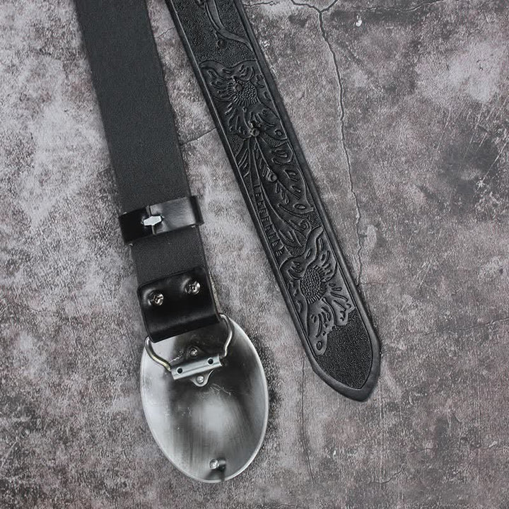 Men's Vintage Bohemia Turquoise Stone Leather Belt - image 7
