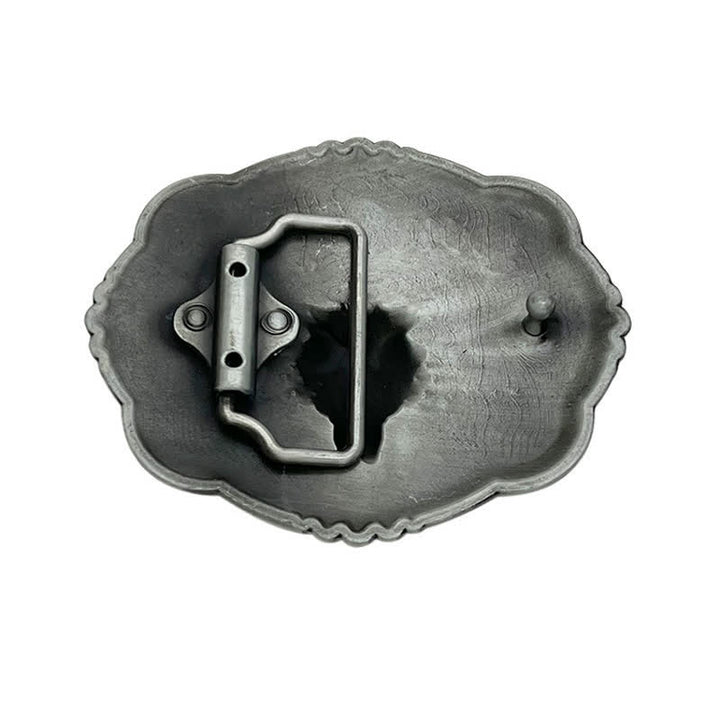 Men's DIY Cowboy Gothic Skull Bull Buckle Leather Belt - image 1