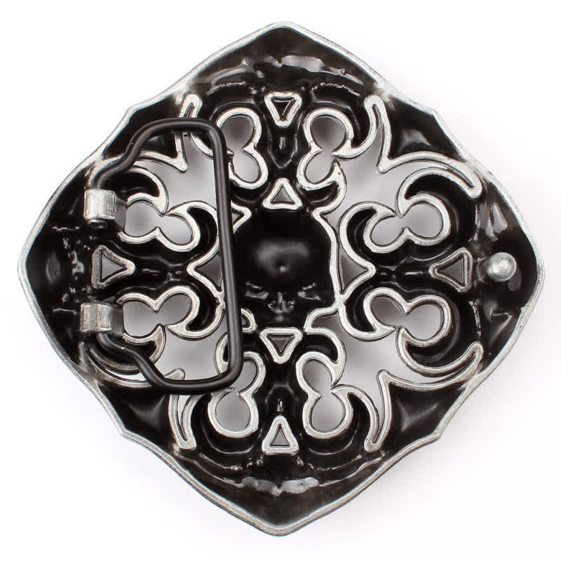 Men's DIY Rock Hollow Out Skull Buckle Leather Belt - image 1
