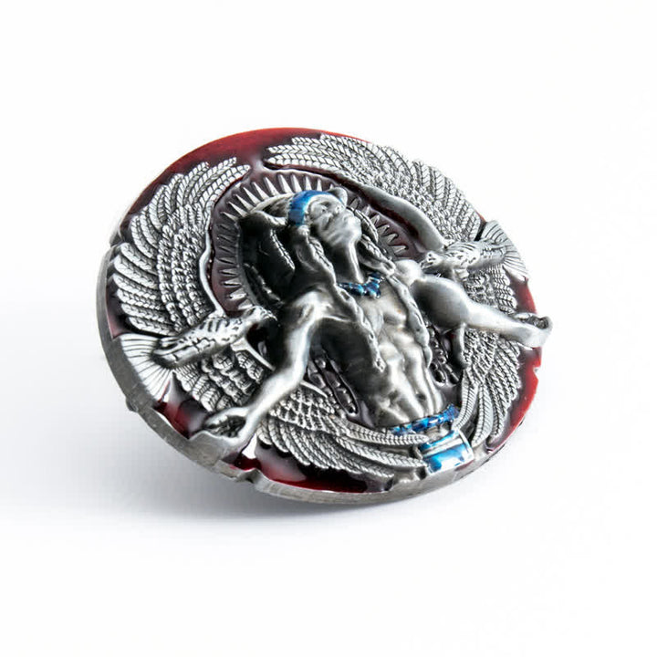 Men's DIY Indian Great Spirit Buckle Leather Belt - image 13
