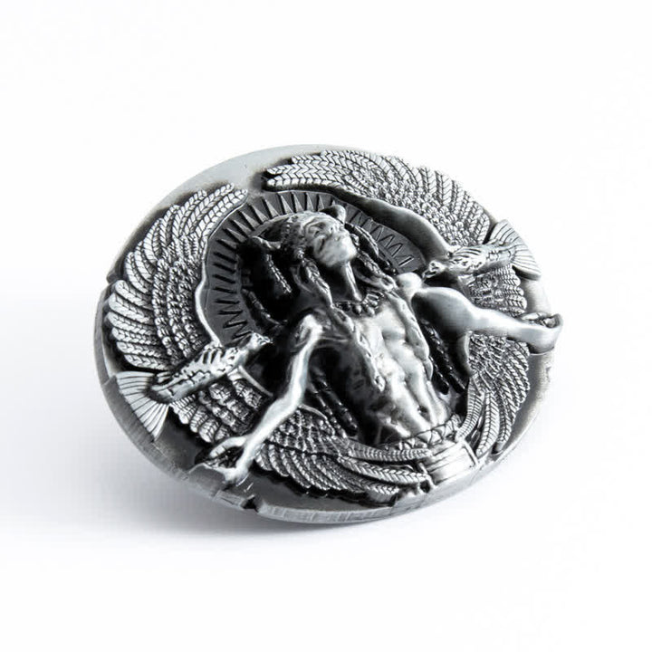 Men's DIY Indian Great Spirit Buckle Leather Belt - image 2