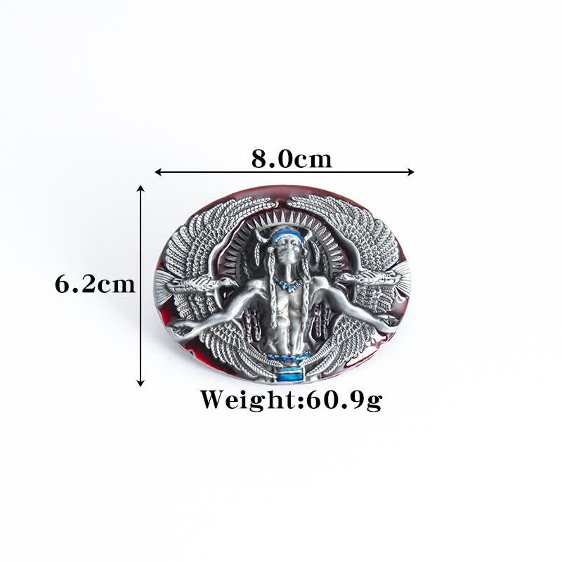 Men's DIY Indian Great Spirit Buckle Leather Belt - image 14