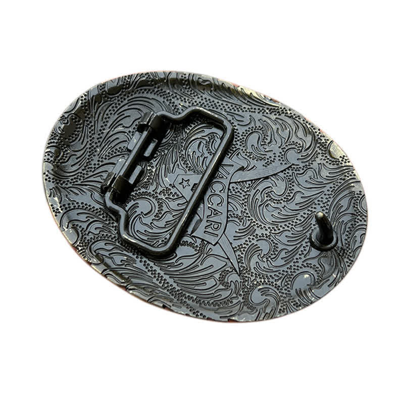 Men's DIY Indian Chief Turquoise Buckle Leather Belt - image 1