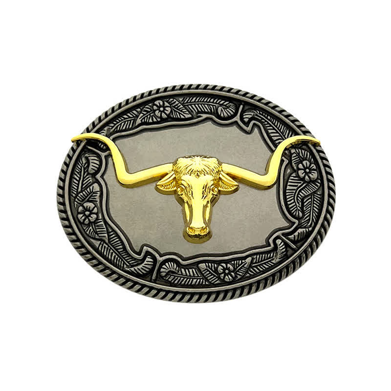 Men's DIY Horse Bull Animal Buckle Leather Belt - Bull - Without Belt - image 9